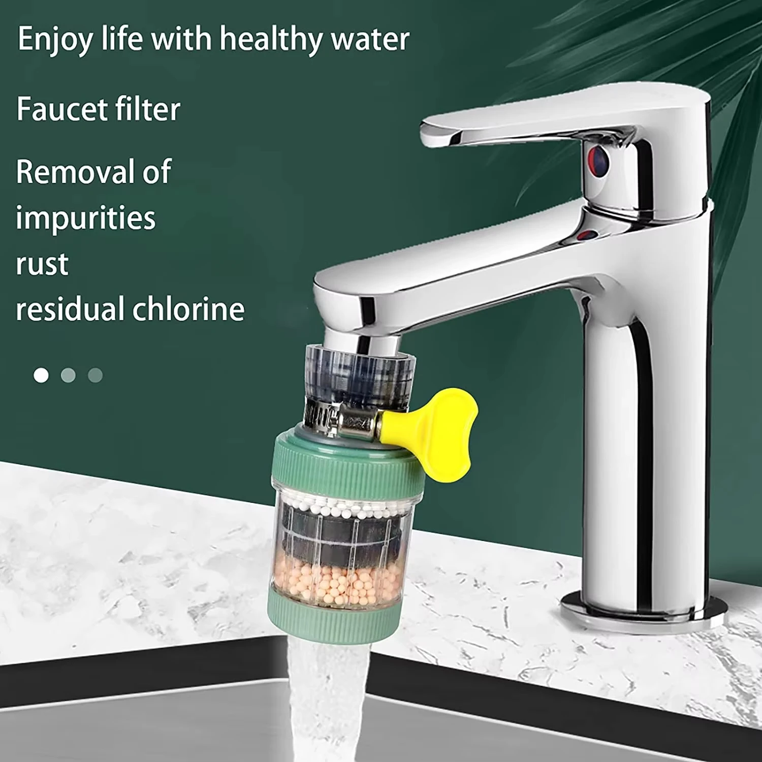 360° Purifier Kitchen Tap Filtration Activated Carbon Removes Chlorine Fluoride Heavy Metals Hard Water for Home Kitchen