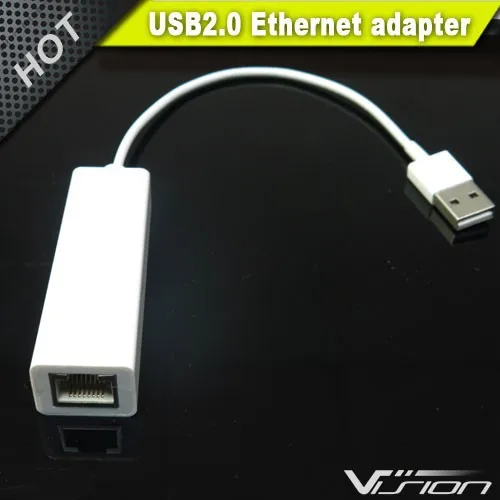 Scheda Di Rete Ethernet Esterna USB 2.0 A RJ45 10/100 Mbps Brainsap, Cavo 15cm, Bianca