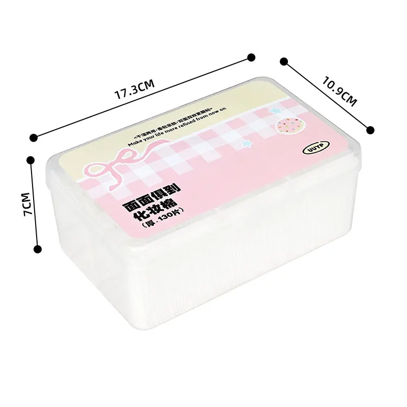 130Pcs Soft Cotton Pad Square Makeup Remover for Face Skin Care Wet and Dry Use Washable and Skin-Friendly H7e2985c99fc242e6aa4bcd88fa26f166J