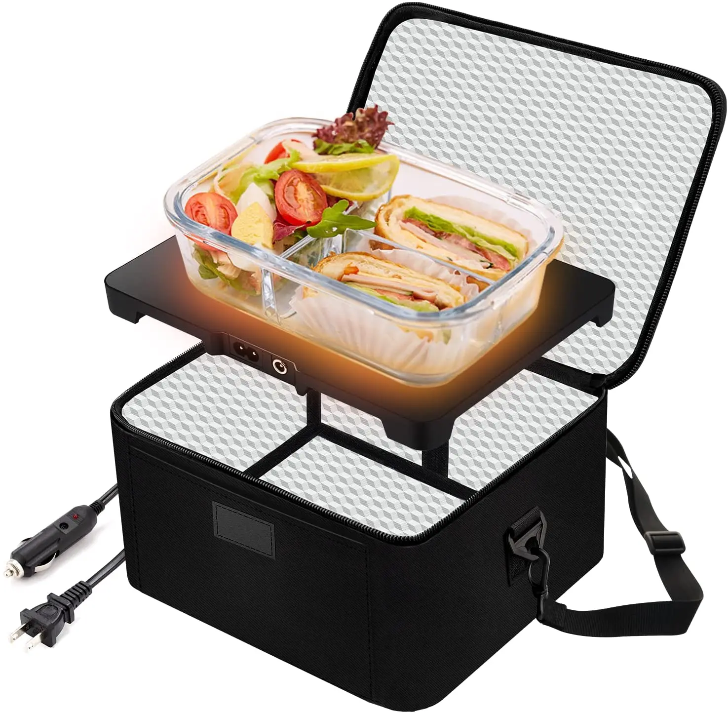 Portable Mini Microwave 12v/24v Heated Electric Lunch Box Food Warmer for  Car