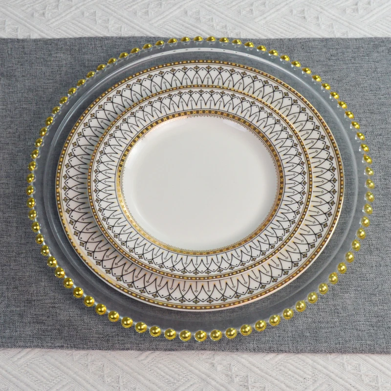 Ceramic Wedding Decoration Seving Plates Porcelain Dinner Plates New Fashion Dish for Tableware