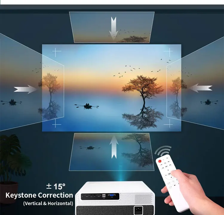 PEO015 4K Projector Home Theater Portable Android Mini Smart Projector ($20 Extra For Android)