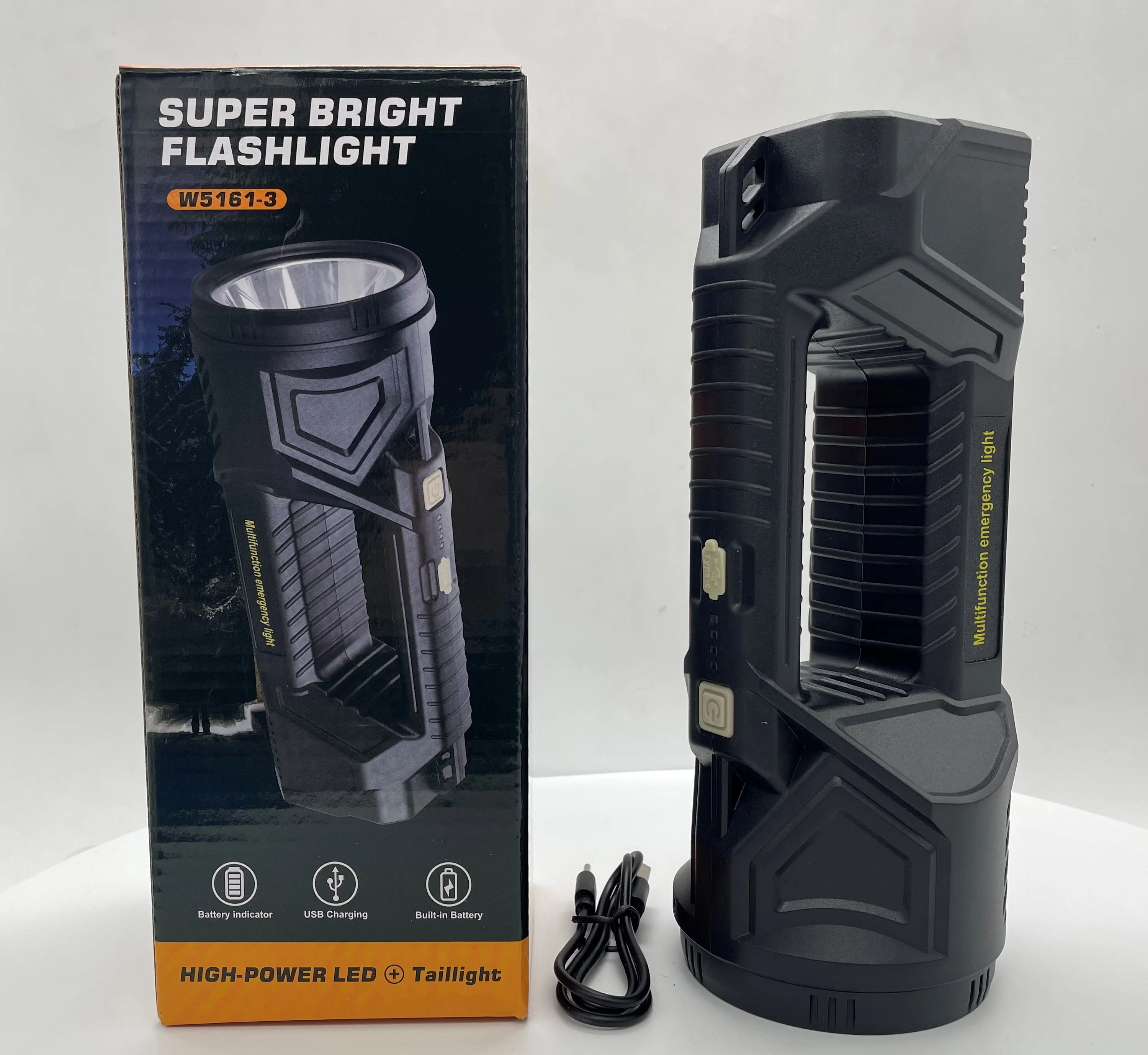 XHP50 Super Bright Hand Held Searchlight Hunting Light Rechargeable LED Torch Emergency Power Bank Flash Light Solar Flashlight