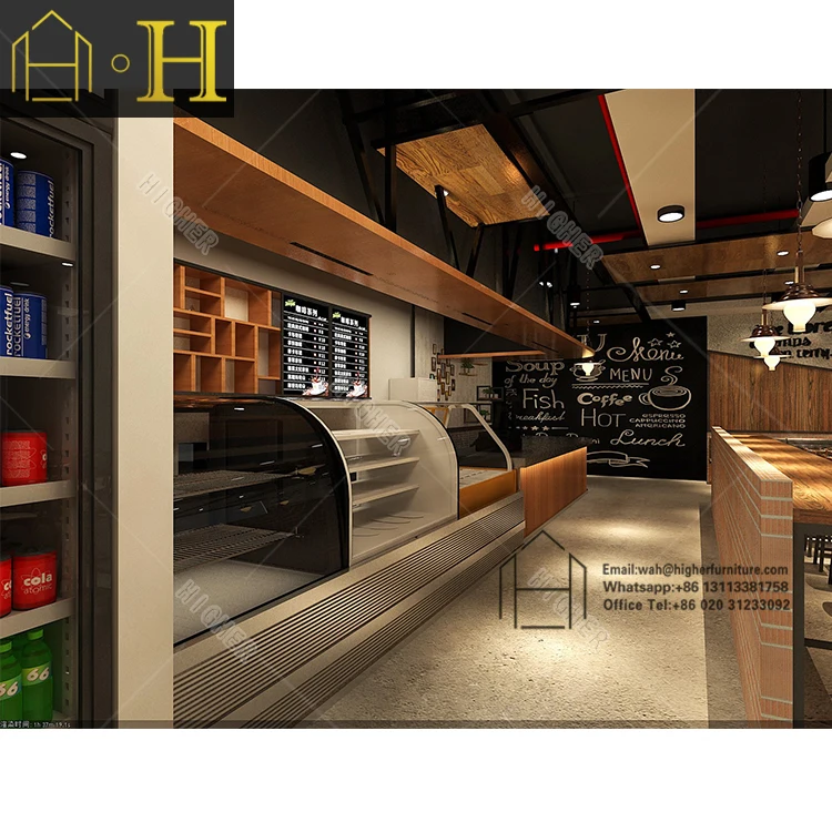 Coffee Shop Counter Design Mall Kiosk Cafe Counter Customized Commercial Coffee Counters Furniture Modern Food