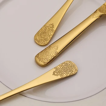 ZAR* Home Products 5Pcs Luxury Gold Silverware Set - Stainless