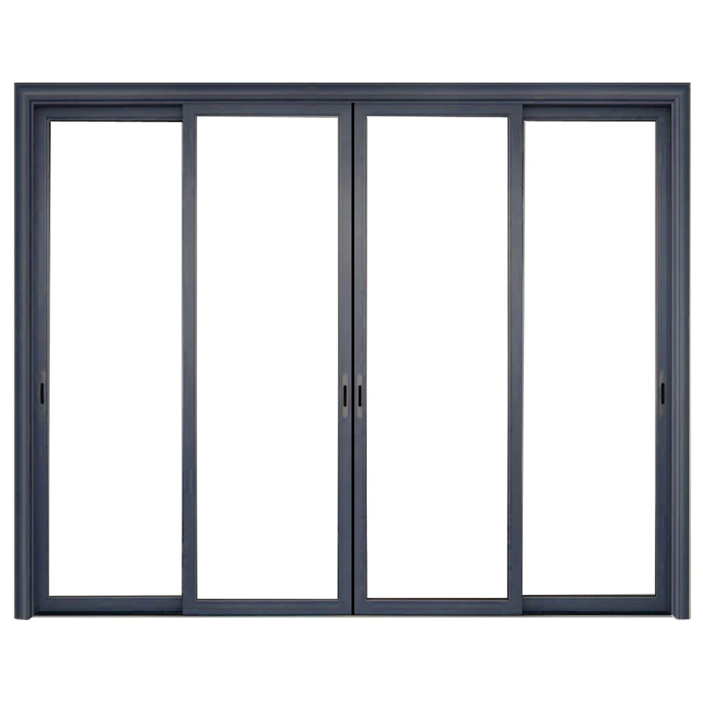 Latest Design Black Frame Soft Closing Glass Sliding Door Aluminium Door