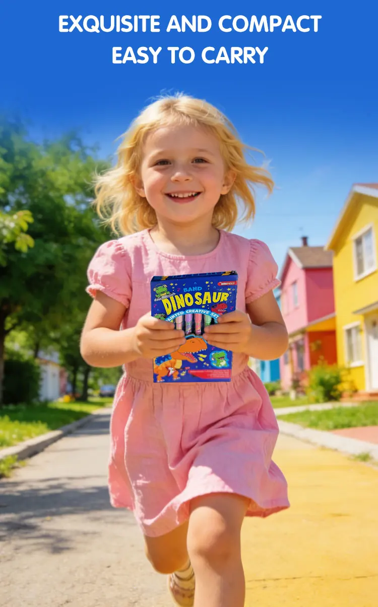 product custom new cognition tri fold dinosaur band creative scene reusable puffy stickers coloring book set for kids student-12