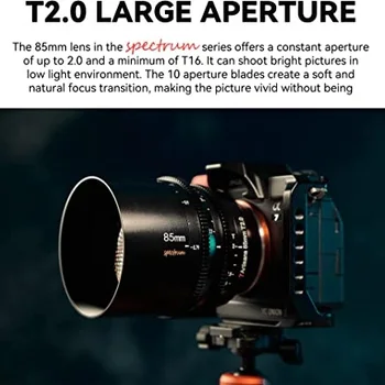 7artisans Photoelectric 85mm T2.0 Spectrum Prime Cine Lens Large Aperture for Lei Ca L Sony E Canon R Nikon Z Mount Cinema Lens detail image
