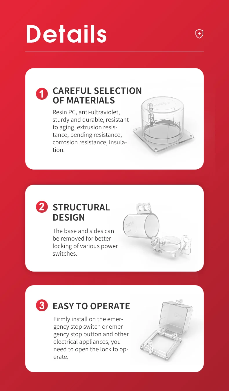 Permanently Installed Transparent Emergency Stop Push Button Cover For ...