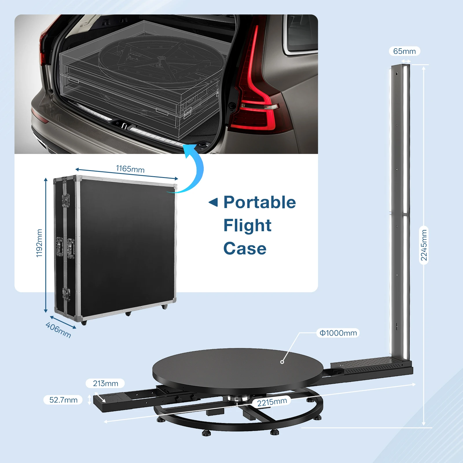 CHACKTOK Full Color 3D Measuring Scanner 3D Full Body Portrait Scanner and Printer for People With Rotating Platform Turntable