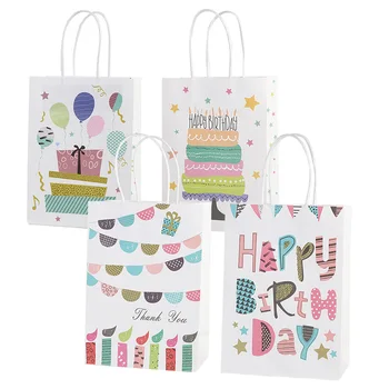 2024 Wholesale Kraft Paper Party Favor Goody Bags Cute Animals Candy Treat Bags Goodies Bags for Kids Birthday Party Baby Shower