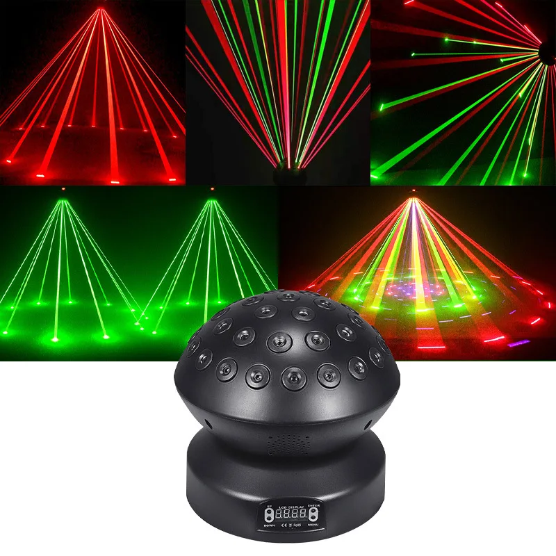 Top sale 37 Eyes RGB Full Color Laser Magic Moving Head Ball 60W Laser Mushroom Lamp Sound Control Stage Lights Club DiscoEvents