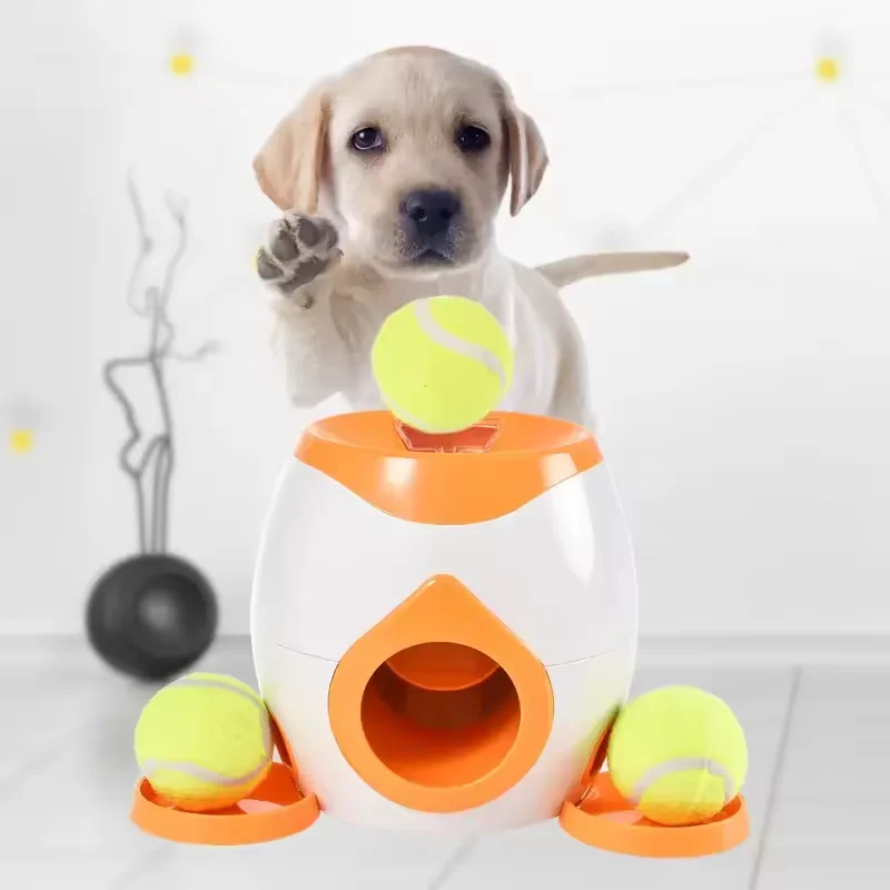 Automatic Dog Tennis Two Balls Launcher Leaky Feeder For Dogs ...