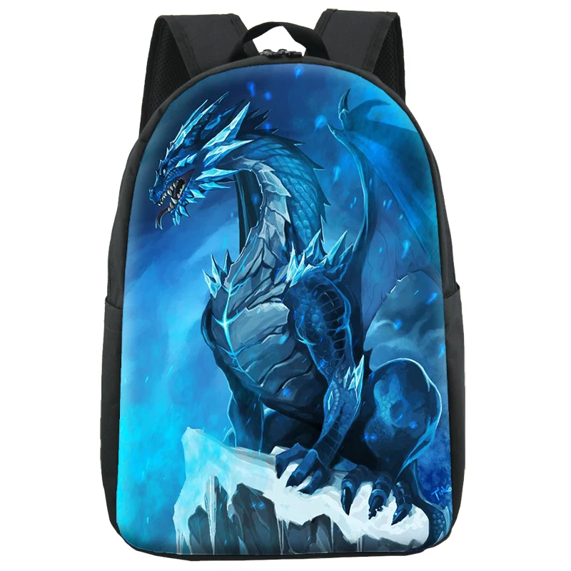 Stylish Backpacks for Men Sublimation Printing Black Dragon