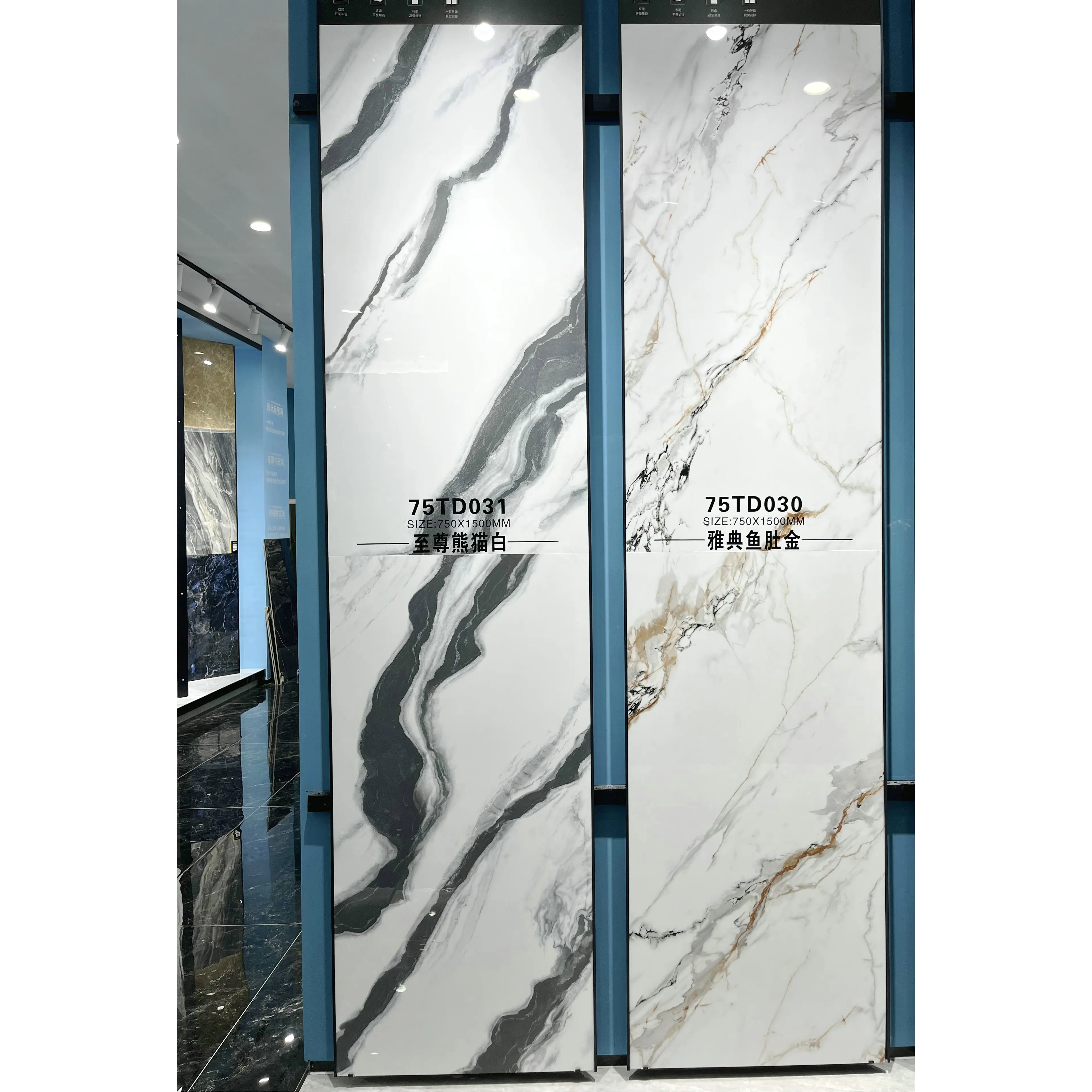 Luxury Carrara White Fish Maw Gold Marble Tile 60*120cm75*150cm Glossy Grey Porcelain Floor Wall Tile Hotel Interior Room