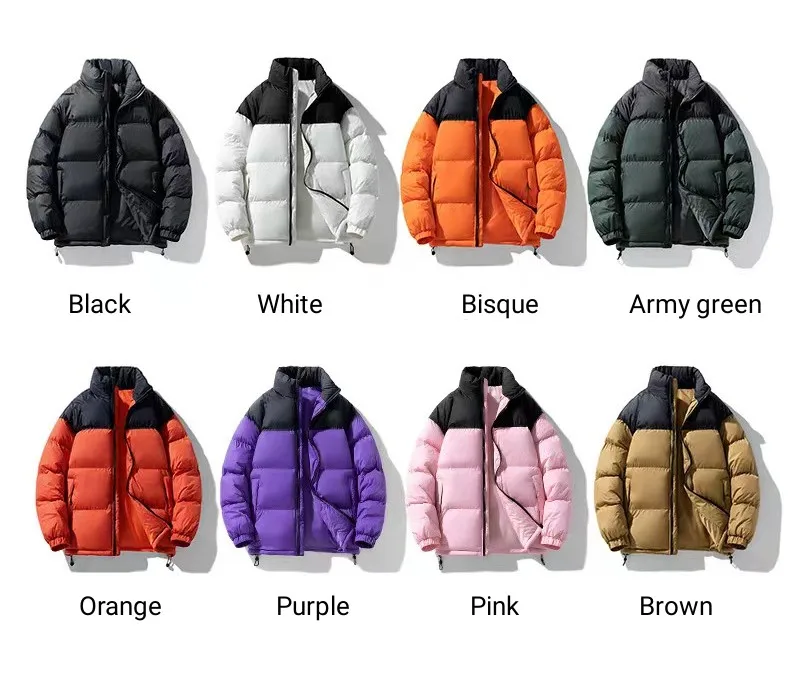 Unisex The North Custom Logo Puffer Jacket Men's Face Breathable Cotton ...