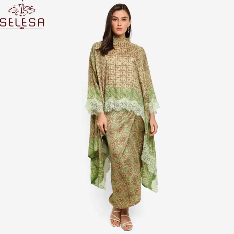 Simple Style Modern Muslim Blouse Abaya Kaftan  Jubah Daffah for Baju Kurung Malaysia Women