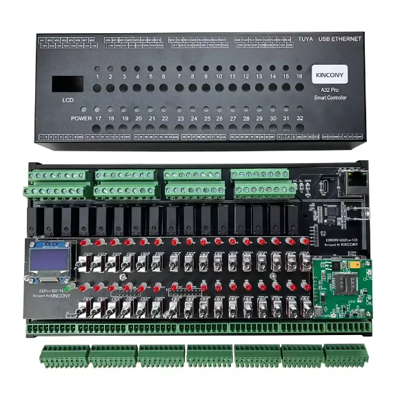 A32 Pro ESP32 Ethernet RS485 4G Relay Module 32CH Relay 2CH Dimmer LCD MQTT HTTP TCP ESPhome Domotica Smart Home Automation