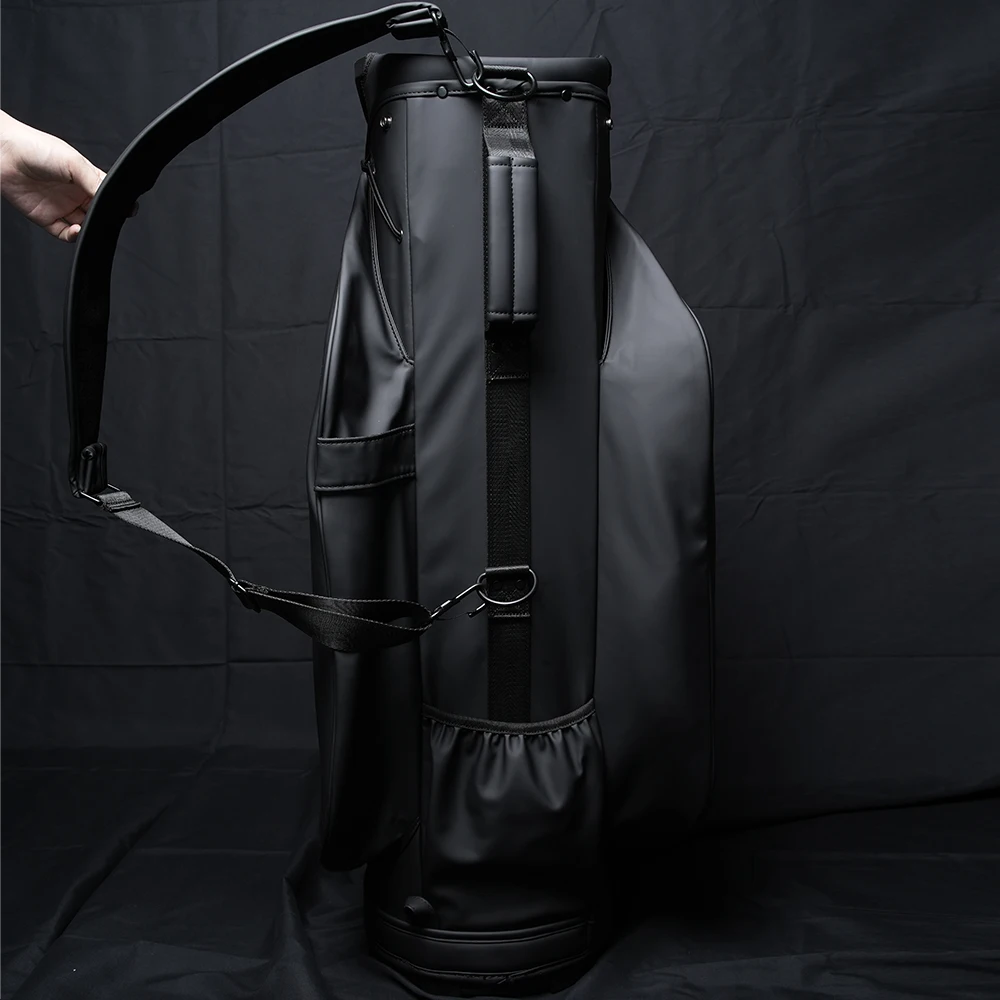 ASL GOLF Custom Logo Pu Leather Waterproof Black Blue Gray Golf Staff Tour Bag Holder 14 Way Divider Golf Cart BAG for Men