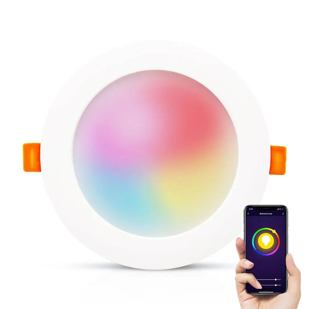 Tuya Smart APP Controlled WiFi Smart LED Downlight Round Smart Panel Light Compatible With Alexa/Google Home