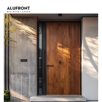ALUFRONT Modern Entrance Doors Residential Sound Proof Anti-Theft Security Aluminum Doors Exterior Front Entry Doors for Houses