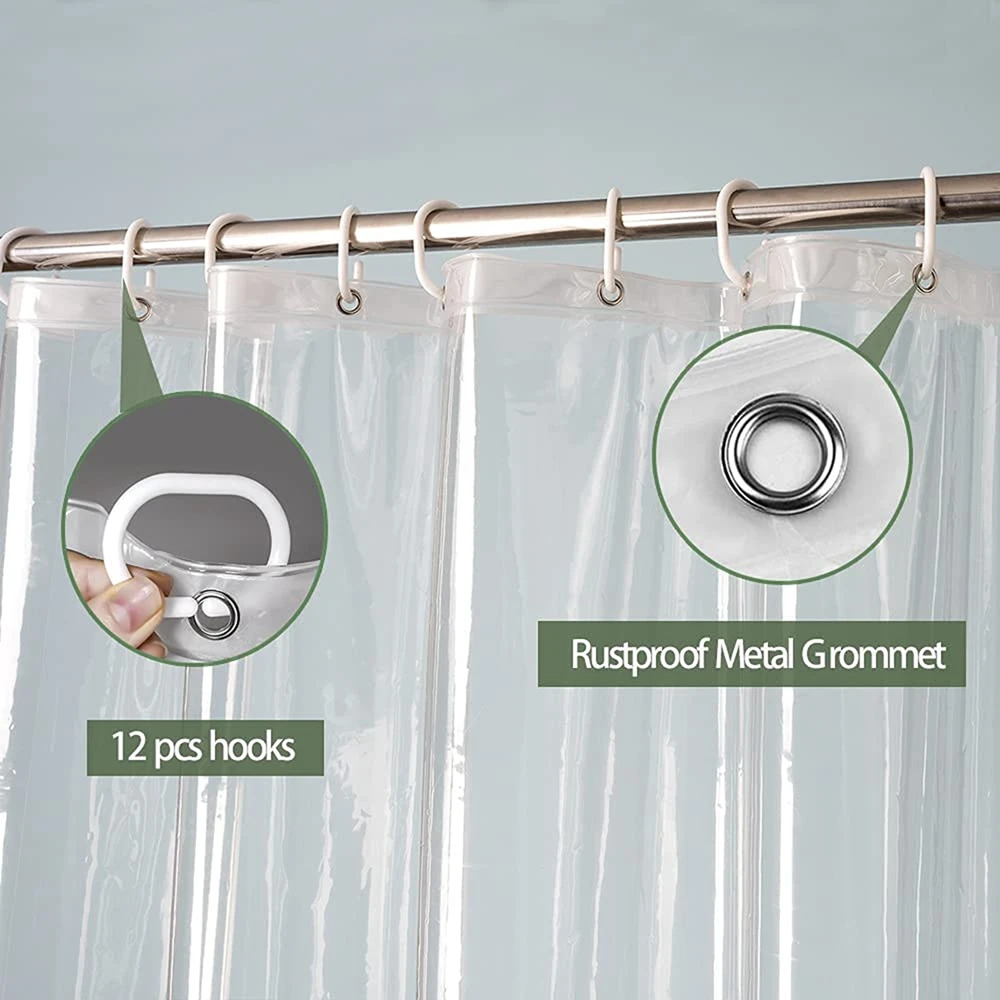 Wholesale Custom Peva Shower Curtain Set Bathroom Waterproof Liner Antimicrobial Mildew