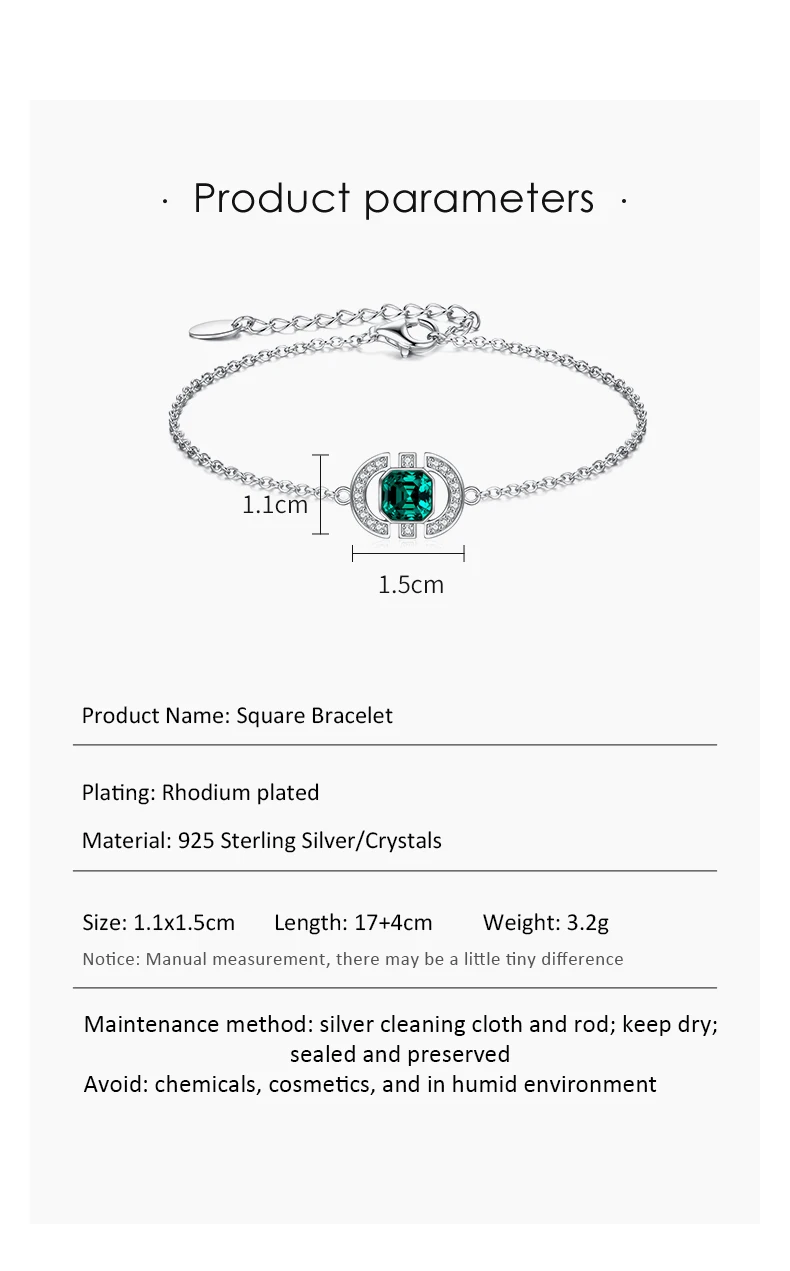 Cde Syn1021 Luxury Customized Jewelry Sterling Silver Necklace Jewellery Set Emerald Crystal