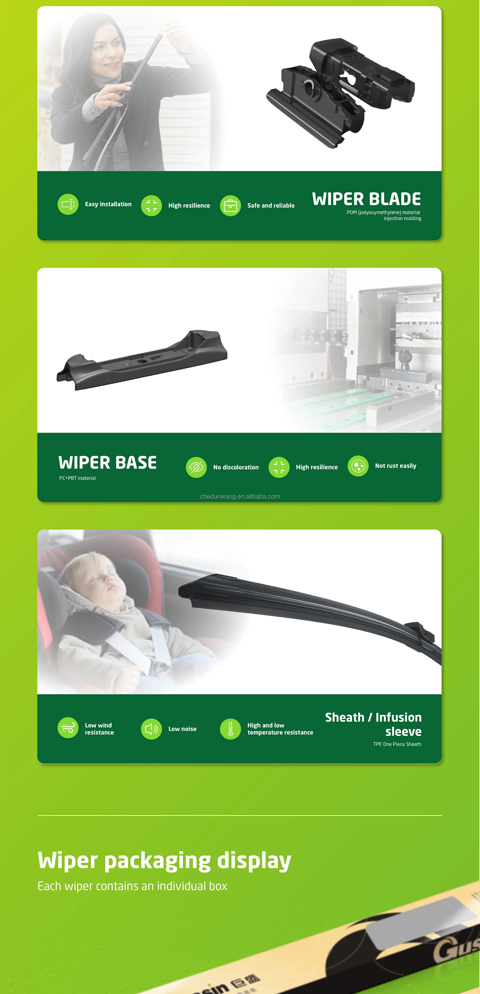 Oe Supplier High Quality Windscreen Wipers Frameless Car Rain Wiper