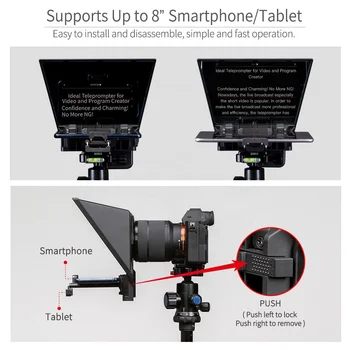 FEELWORLD TP2A Wireless Bluetooth Teleprompter for Android IOS Phones Tablets Support Wide Angle Lens Shooting OEM Service detail image
