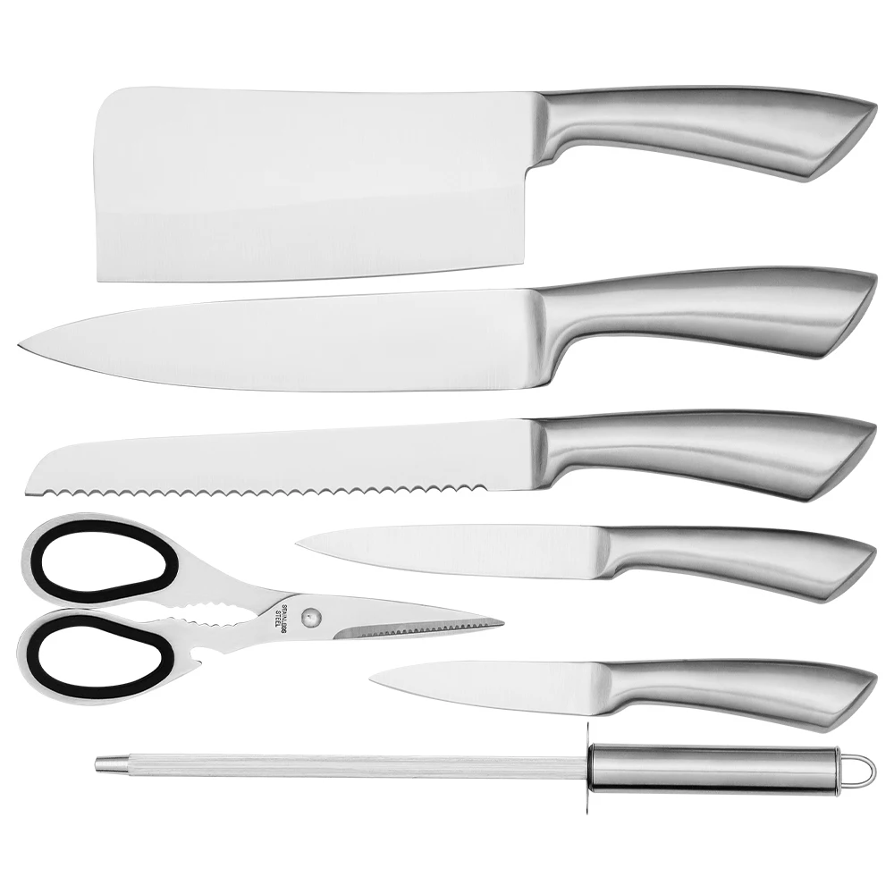 Kitchen King 7 Pieces Chef Knife Set With Bag Stainless Steel Handle Meat  Cleaver Knife Set - Buy Chef Knife Set With Bag,Knife Set Stainless