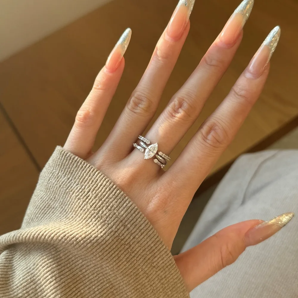 KAKODIY Wedding 925 Sterling Silver Women's Promise 5A Zirconia Water Drop Romantic Elegant Ring detail 9