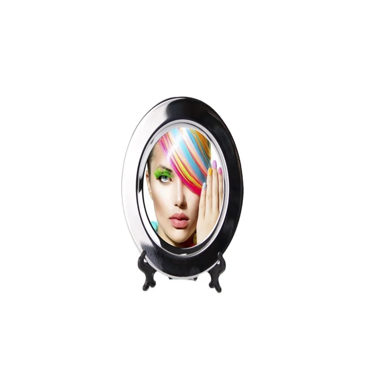 Prosub 4inch Stainless Steel Round Sublimation Plate Dish Custom Decor Metal Serving Tray Home Food Plate Dinner Pizza Dish