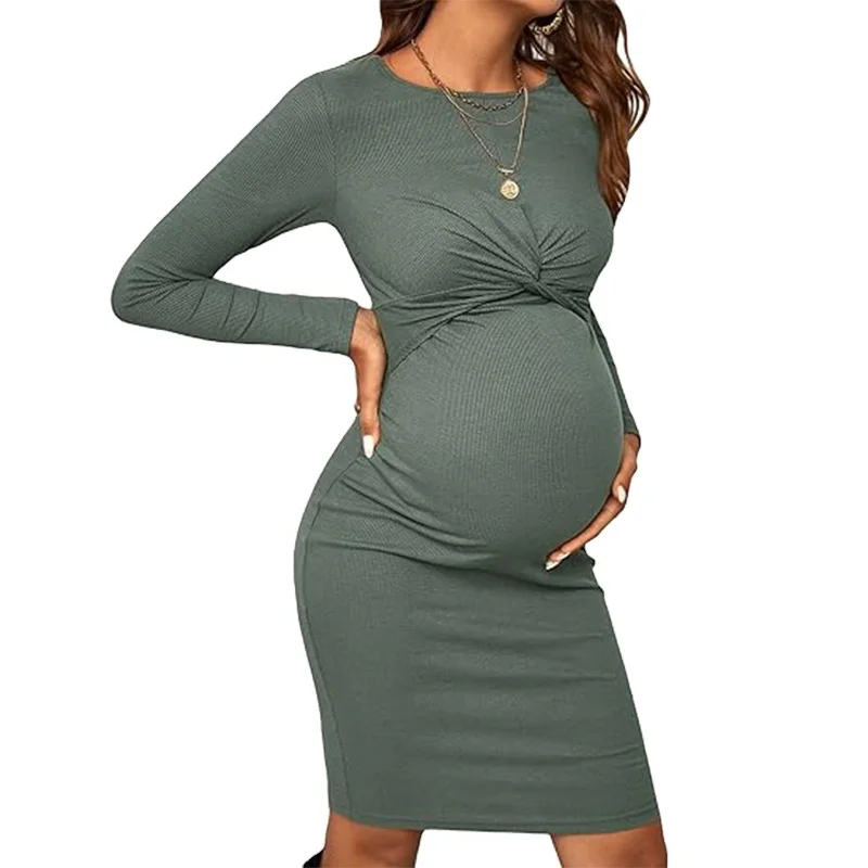 All Kinds of Knitted Sweater Maternity Dress for Office Plus Size Formal  Maternity Dress Women Knitted Dress