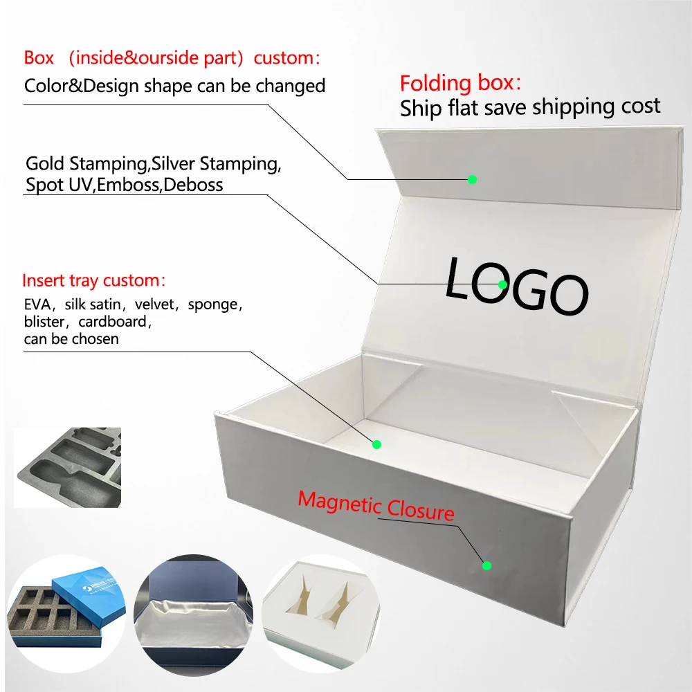 product luxury custom logo foldable gift box embossed printing small business luxury paper packaging sponge lining flower magnetic box-2