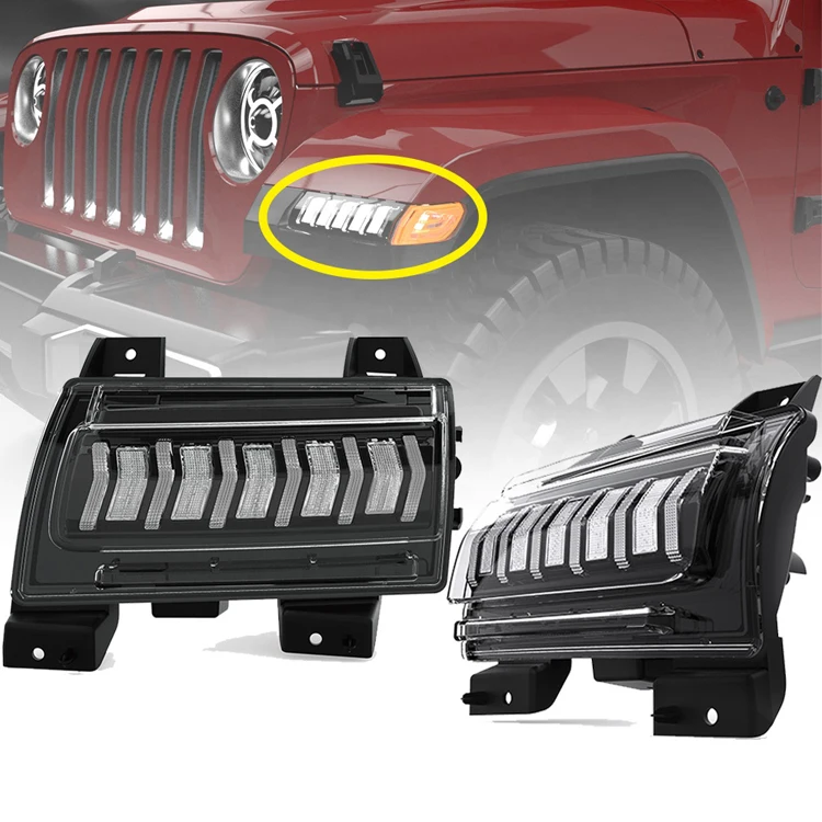 Сигнальные фары, фары для Wrangler, боковой задний фонарь, автомобильный круглый маркер Jk, передние фары Jl, Автомобильный светодиодный поворотный фонарь для Jeep