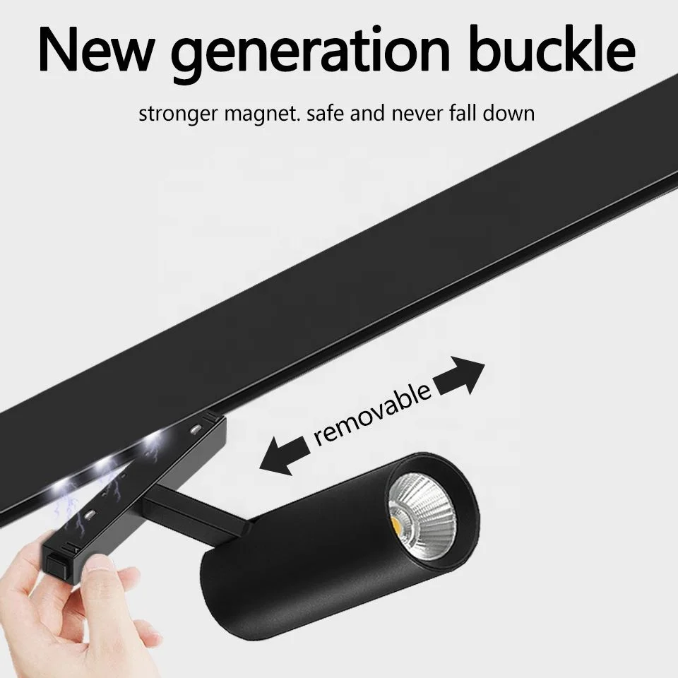 高品質DC48V LED磁気トラックスポットライト調光調整可能CCTカスタム