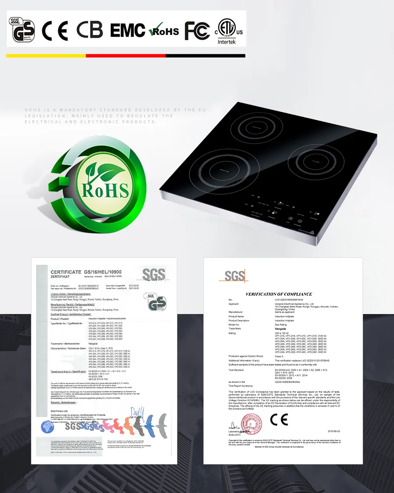 Three burner Touch Control Counter Top Induction Hob 3 burner Infrared Cooker Induction Cooker