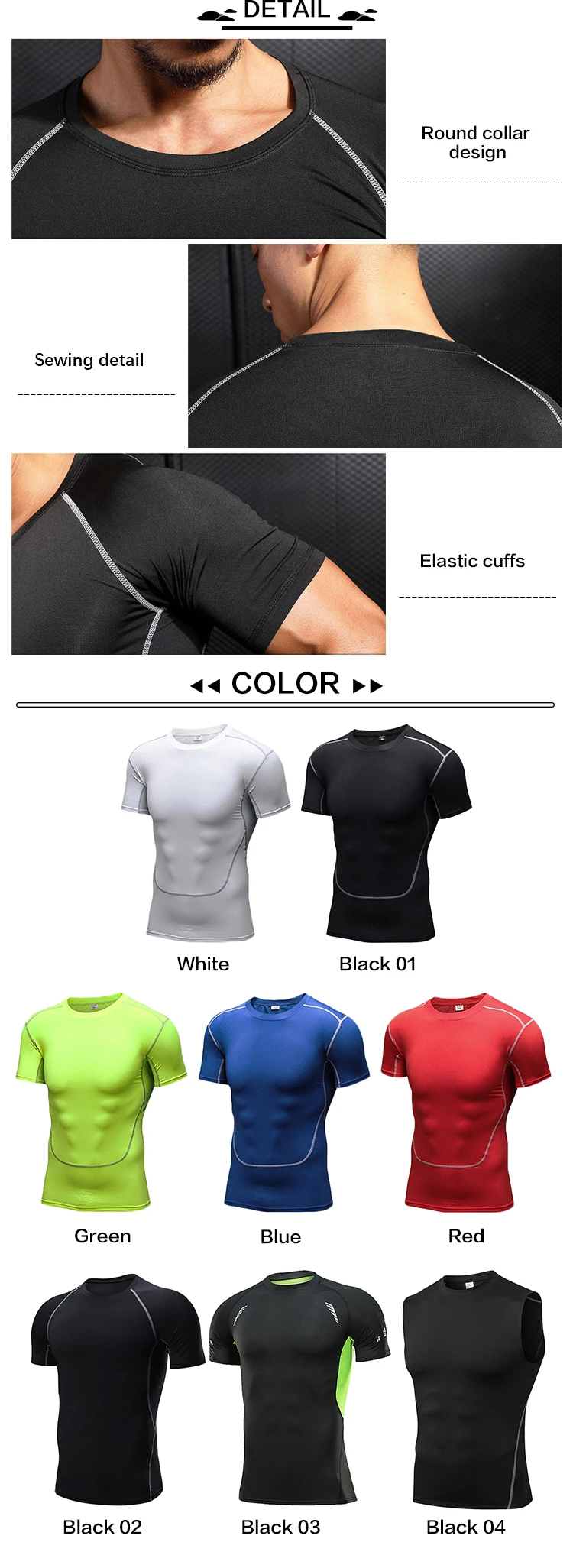 Custom Print Bluk Wholesale Youth Compression Shirts Men Gym Sports