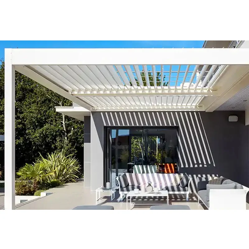 Einziehbares elektrisches Aluminium-Gazebo-Pergola mit Led-Leuchten und Lüfter