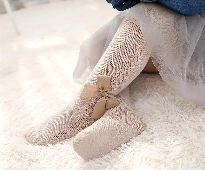 2024 New Design Spanish Style Hollow Mesh Cotton Spring Summer Girls Tights Children Pantyhose