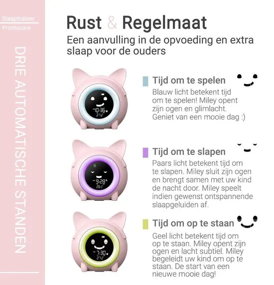 KG-2715 Antique Style Digital Children's Sleep Trainer Clock Cute Cat Design Brightness Changing Feature USB for Household Car - Image 4