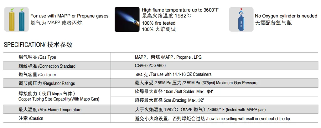 HT-3DSV Dual-TipTorch with Self-Ignition, Hose and Needle Valve Brass Made High Quality Hand Torch Universal Welding Tools