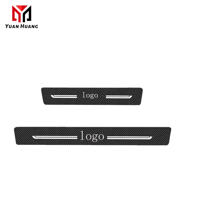 4-Piece Car Door Sill Scuff Protectors - TRD PRO Style, White & Red Logo, Self-Adhesive Matte Black - Easy Install 4-Piece Car Door Sill Scuff Protectors - TRD PRO Style, White & Red Logo, Self-Adhesive Matte Black - Easy Install