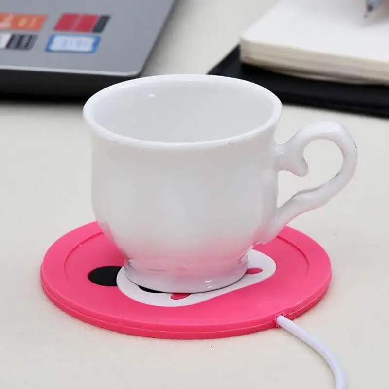 Cute 5V USB Silicone Heat Warmer Pad Milk Tea Coffee Heater HotDrinksCup Gifts