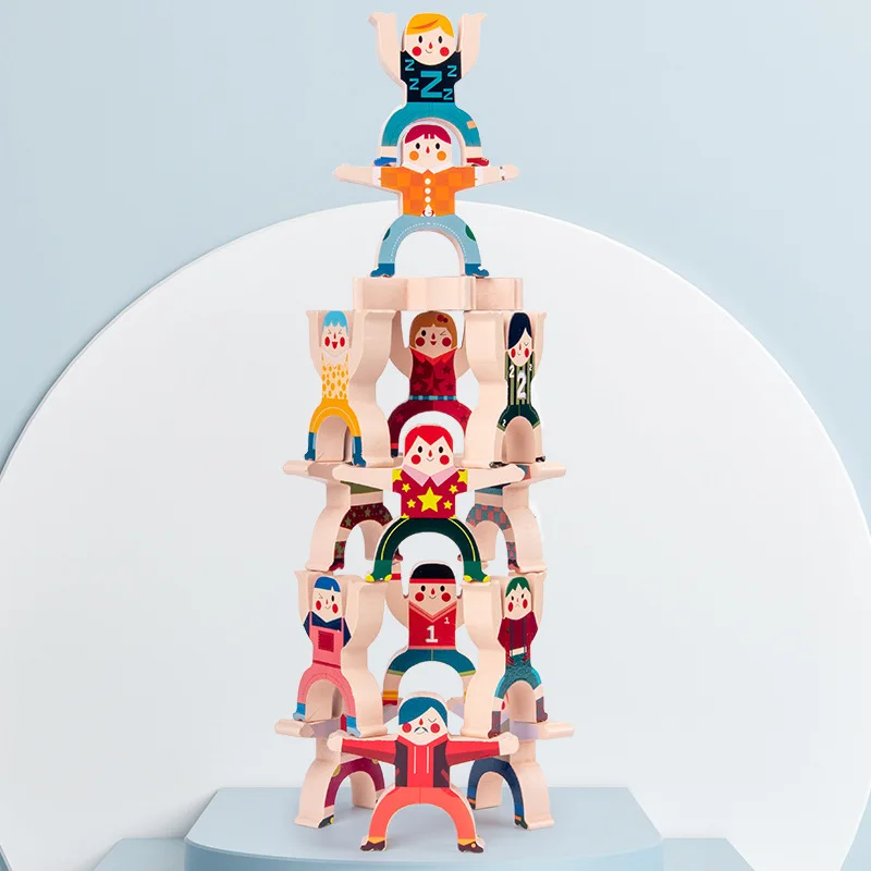 wooden stacking toys games,stacking hercules acrobat