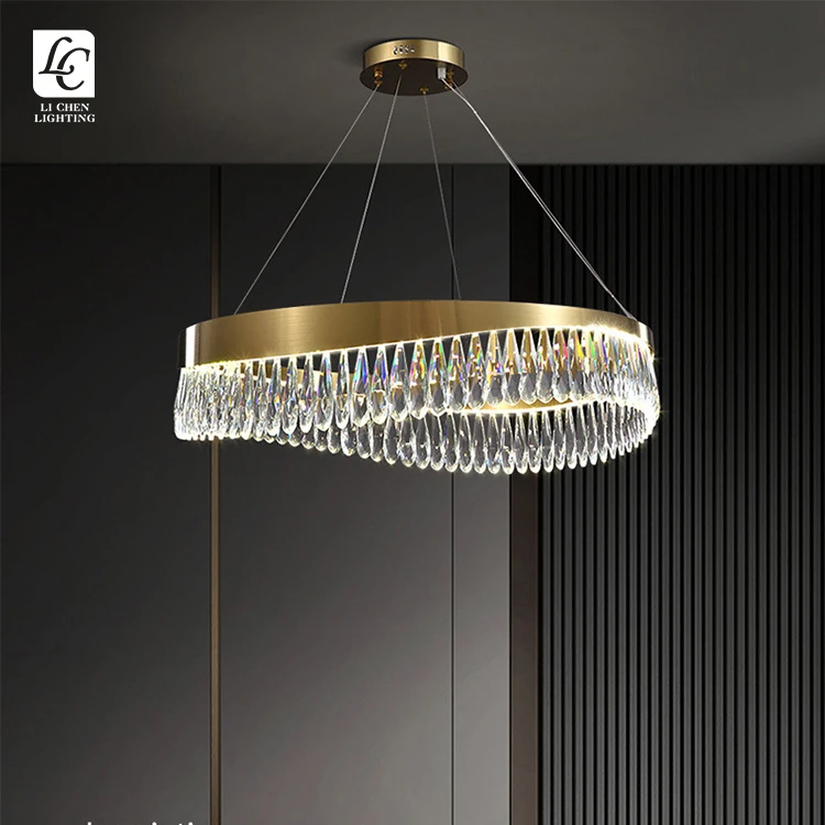 P0003 Wholesale Indoor Decoration Home Hotel Villa Antique Brass Modern Crystal LED Chandelier Light