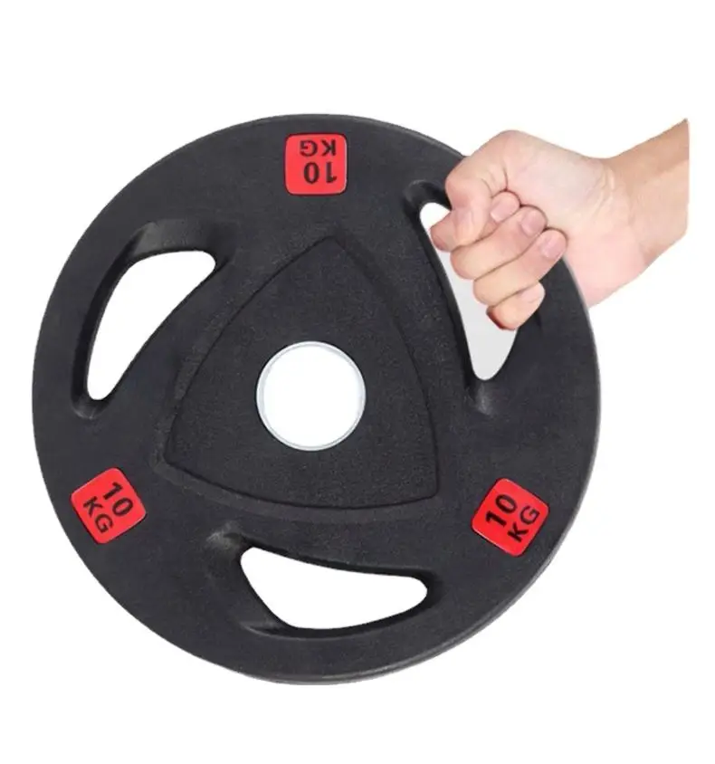 3-holes Black Rubber Weight Plate