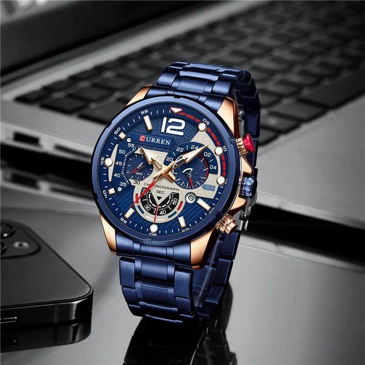 Curren 8395 Luxury Brand Sport Watches Men Wrist Luminous Chronograph ...