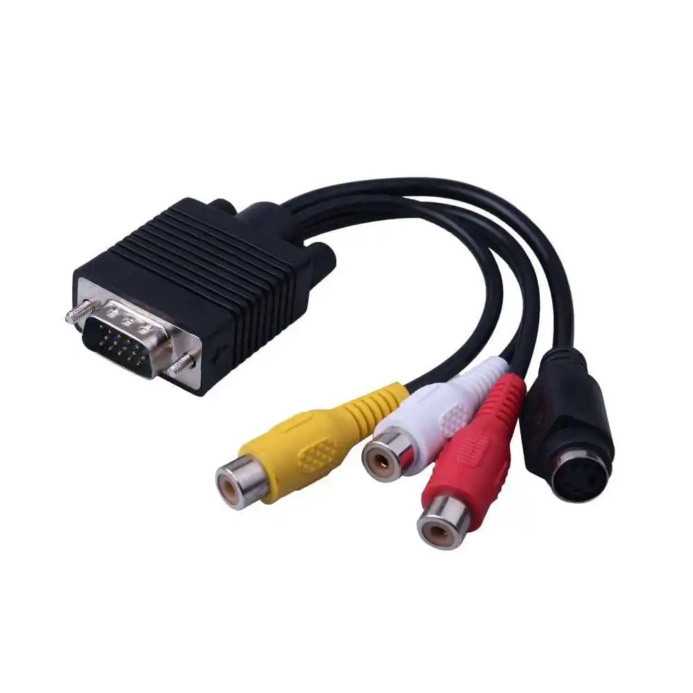 S-Video Adapter Cable D-sub 15-pin VGA to RCA A/V 