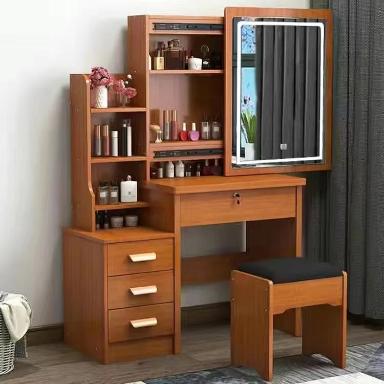 New Design Dressing Table Can Be Used As Bedside Table With Led Light Vanity Mirror